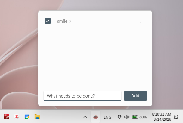Kyrios taskbar screenshot